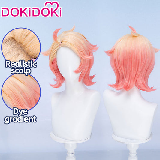 【Ready For Ship】DokiDoki Game Cosplay Trainer Wig Short Blonde Orange Gradient Hair