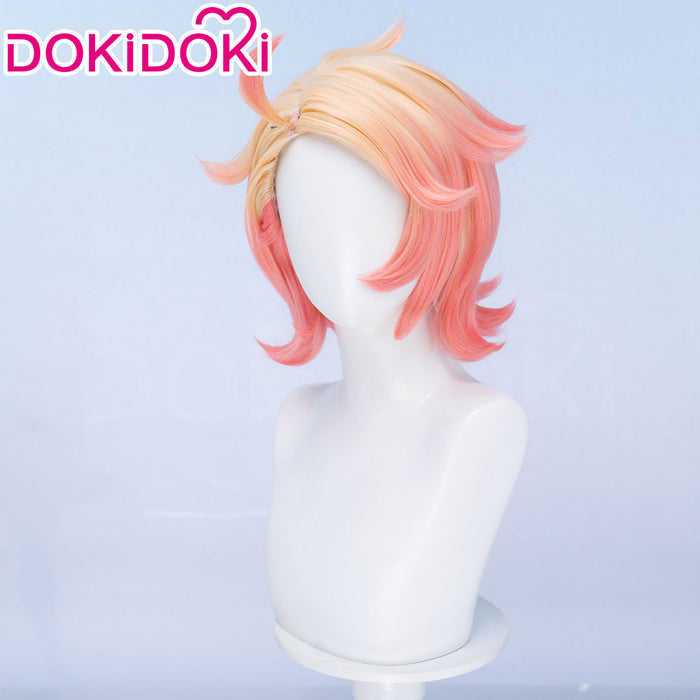 【Ready For Ship】DokiDoki Game Cosplay Trainer Wig Short Blonde Orange Gradient Hair