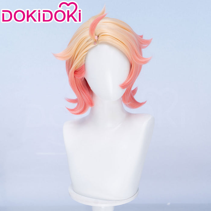 【Ready For Ship】DokiDoki Game Cosplay Trainer Wig Short Blonde Orange Gradient Hair