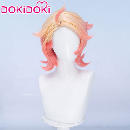 【Ready For Ship】DokiDoki Game Cosplay Trainer Wig Short Blonde Orange Gradient Hair