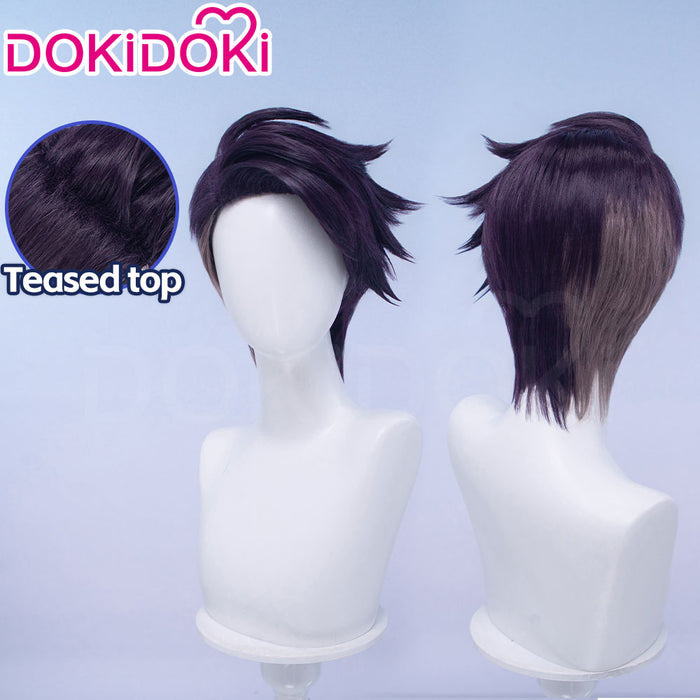 【Ready For Ship】DokiDoki Game Cosplay Trainer Wig Short Dark Purple Hair