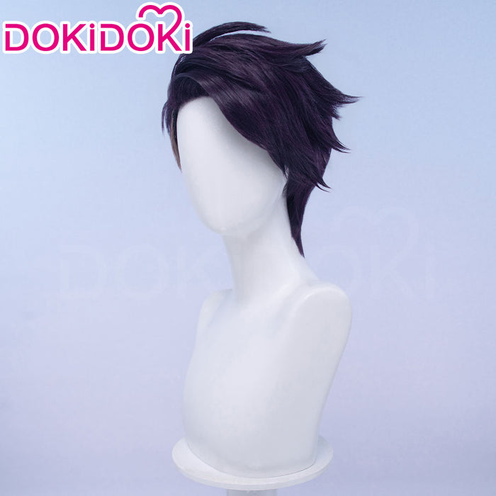 【Ready For Ship】DokiDoki Game Cosplay Trainer Wig Short Dark Purple Hair