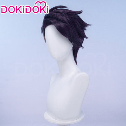 【Ready For Ship】DokiDoki Game Cosplay Trainer Wig Short Dark Purple Hair