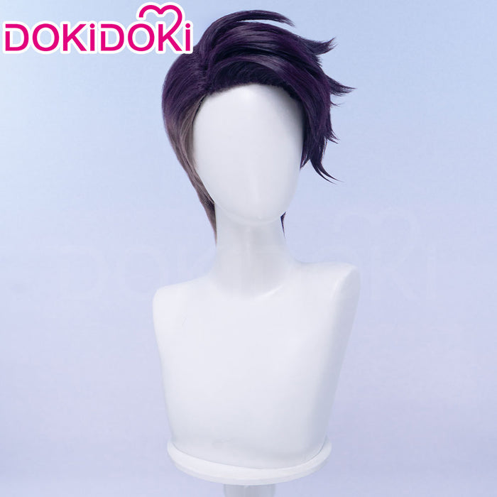 【Ready For Ship】DokiDoki Game Cosplay Trainer Wig Short Dark Purple Hair