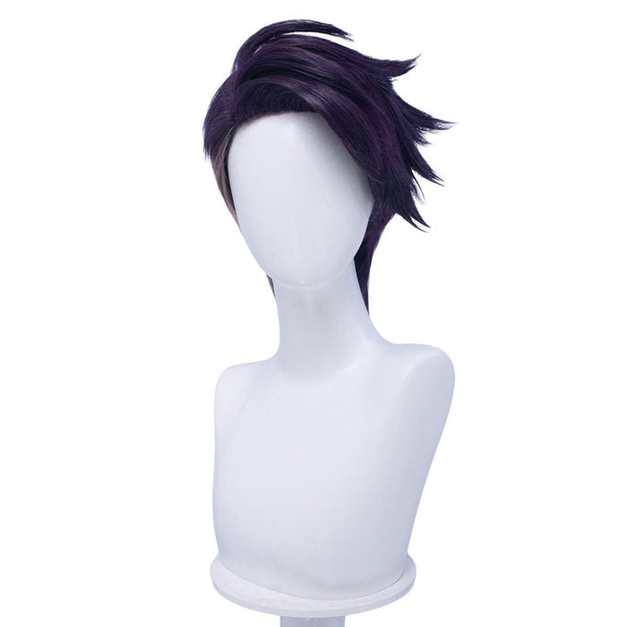 【Ready For Ship】DokiDoki Game Cosplay Trainer Wig Short Dark Purple Hair