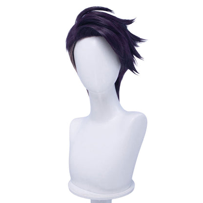 【Ready For Ship】DokiDoki Game Cosplay Trainer Wig Short Dark Purple Hair