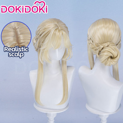 【Ready For Ship】DokiDoki Game Cosplay Wig Long Blond Updo Hair