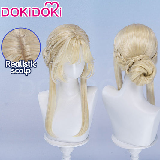【Ready For Ship】DokiDoki Game Cosplay Wig Long Blond Updo Hair
