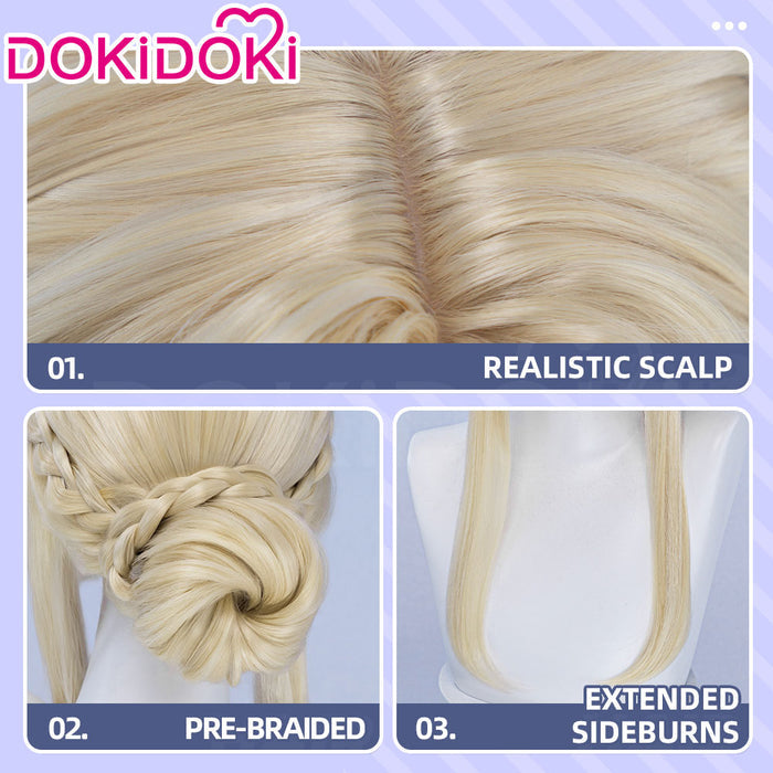 【Ready For Ship】DokiDoki Game Cosplay Wig Long Blond Updo Hair