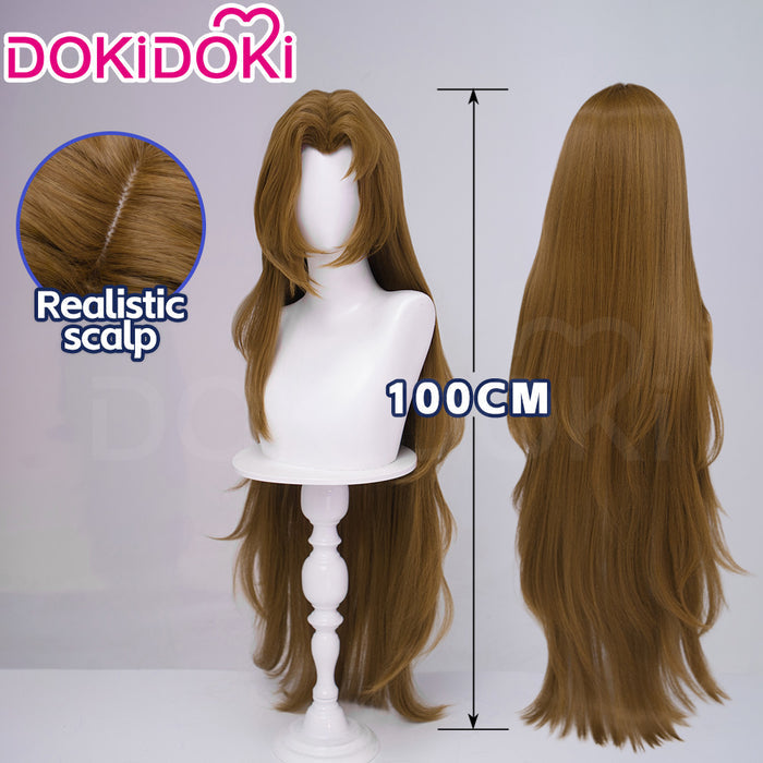 【Ready For Ship】DokiDoki Game Cosplay Wig Long Curly Brown Hair