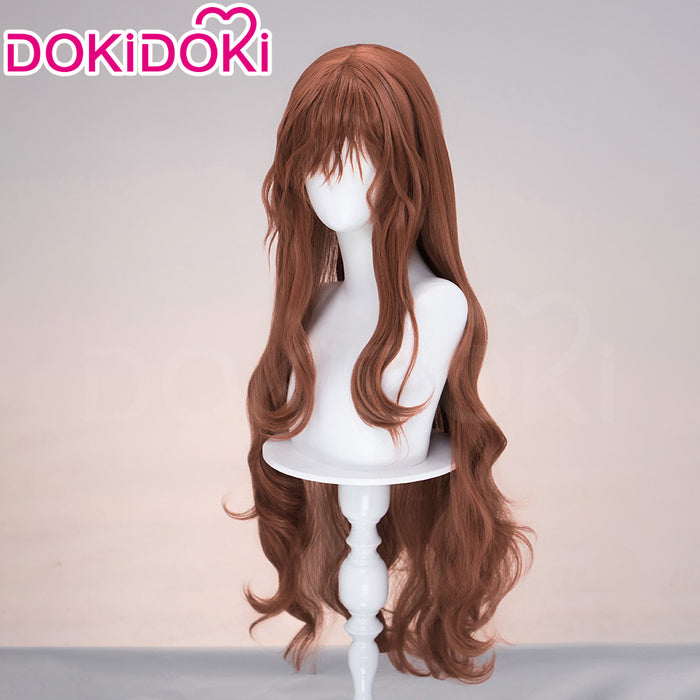 【Ready For Ship】DokiDoki Game Cosplay Wig Long Curly Dark Red Hair