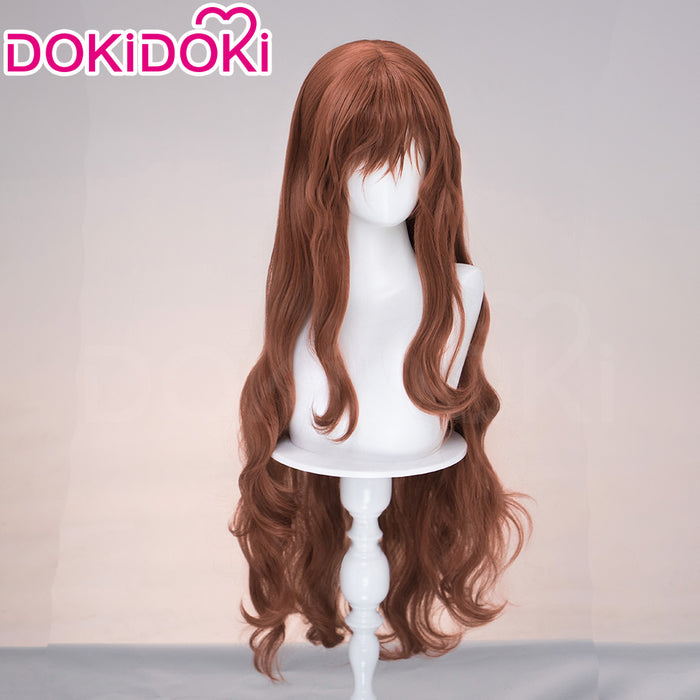 【Ready For Ship】DokiDoki Game Cosplay Wig Long Curly Dark Red Hair