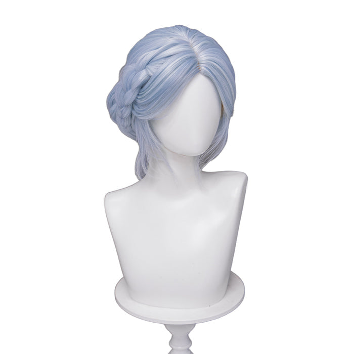 【Ready For Ship】DokiDoki Game Cosplay Wig Long Light Blue Hair Braid Buns