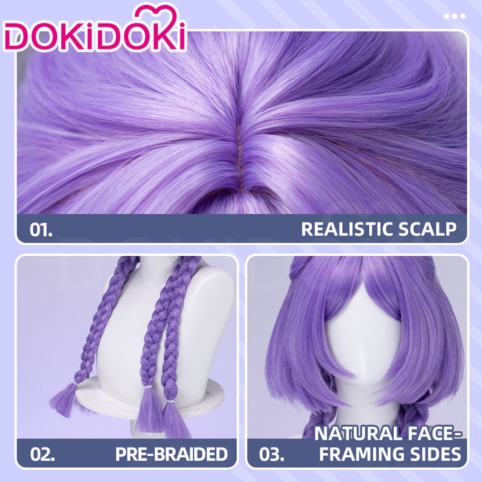 【Ready For Ship】DokiDoki Game Cosplay Wig Long Purple Long braids Hair