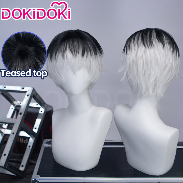 【Ready For Ship】DokiDoki Game Cosplay Wig Short Black White Layered Hair