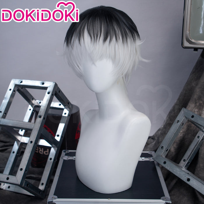 【Ready For Ship】DokiDoki Game Cosplay Wig Short Black White Layered Hair