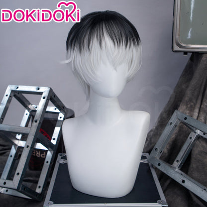 【Ready For Ship】DokiDoki Game Cosplay Wig Short Black White Layered Hair