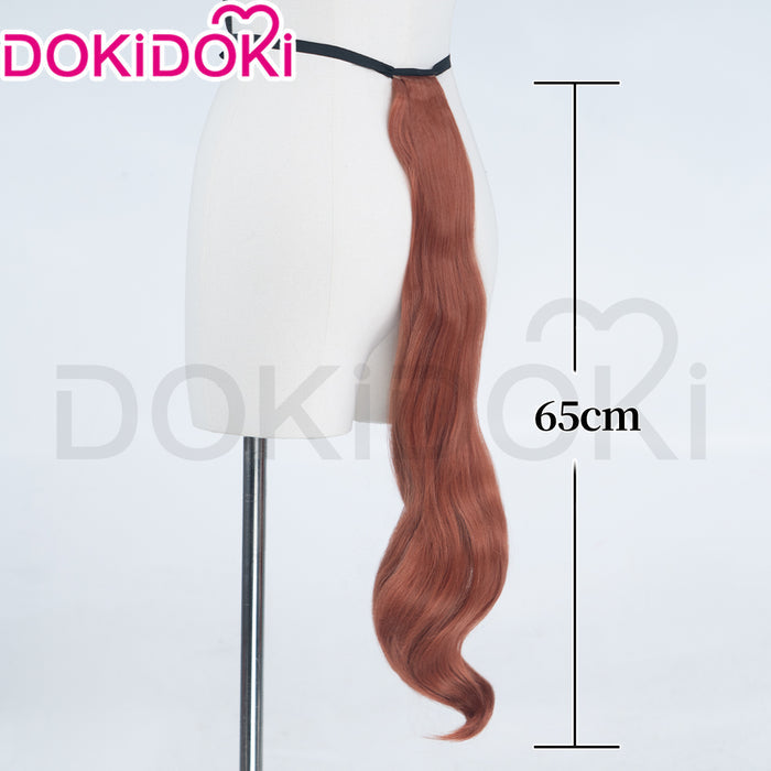 【Ready For Ship】DokiDoki Game Cosplay Wig / Tail Long Straight Brown Hair