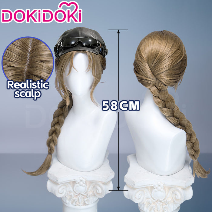【Ready For Ship】DokiDoki Game Delta Force Cosplay Vlinder Wig Long Brown Braids Hair Lina van der Meer