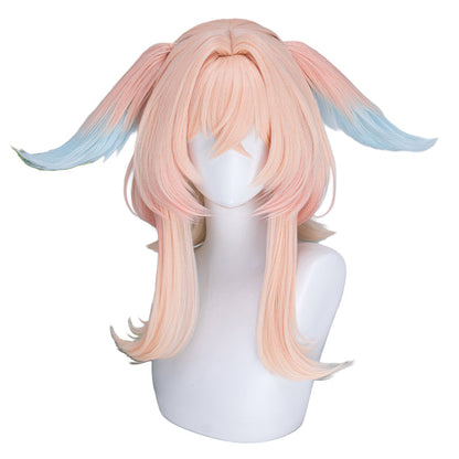【Ready For Ship】DokiDoki Game Genshin Impact Cosplay Linnea Wig Long Curly Pink Blue Gradient Hair Augur of Wonders