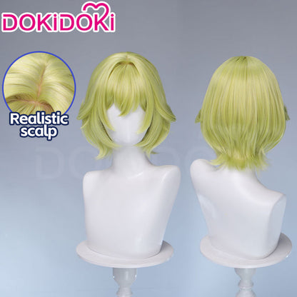 【Ready For Ship】DokiDoki Game Genshin Impact Cosplay Tholindis Wig Short Blonde Hair