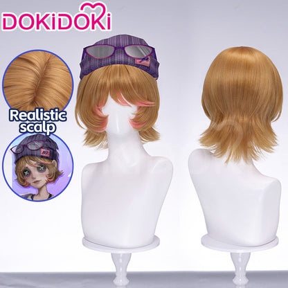 【Ready For Ship】DokiDoki Game Identity V Cosplay Mechanic Wig Short Curly Orange Hair Tracy Reznik BLK.TRACY idv