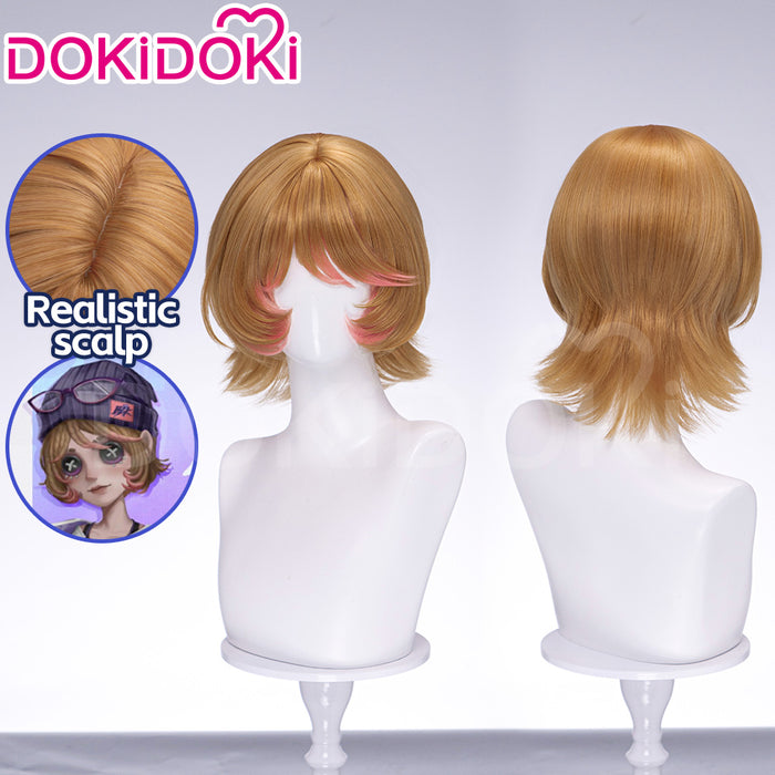 【Ready For Ship】DokiDoki Game Identity V Cosplay Mechanic Wig Short Curly Orange Hair Tracy Reznik BLK.TRACY idv