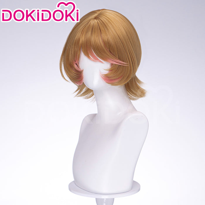 【Ready For Ship】DokiDoki Game Identity V Cosplay Mechanic Wig Short Curly Orange Hair Tracy Reznik BLK.TRACY idv