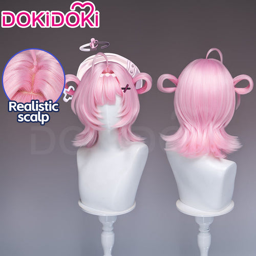 【Ready For Ship】DokiDoki Game Neverness to Everness Cosplay Chiz Wig Short Pink Hair Detachable Braids NTE