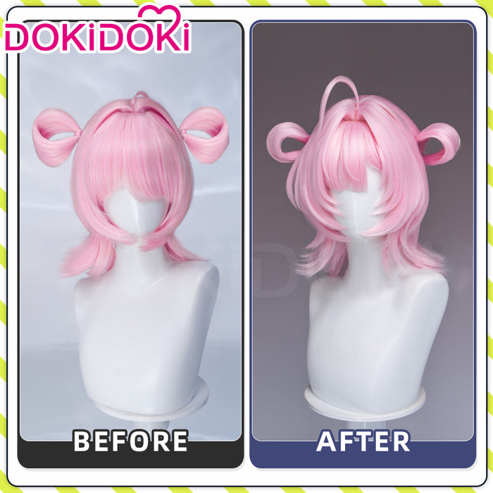 【Ready For Ship】DokiDoki Game Neverness to Everness Cosplay Chiz Wig Short Pink Hair Detachable Braids NTE