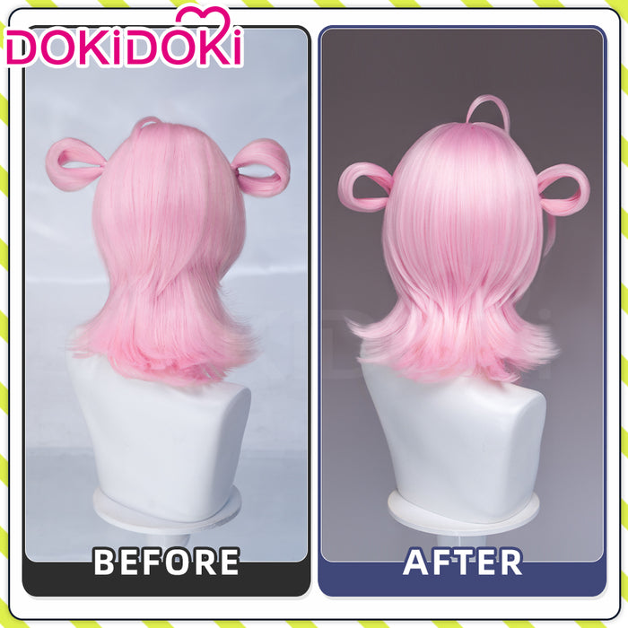 【Ready For Ship】DokiDoki Game Neverness to Everness Cosplay Chiz Wig Short Pink Hair Detachable Braids NTE