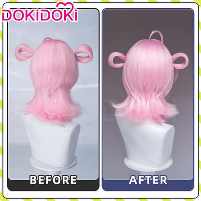 【Ready For Ship】DokiDoki Game Neverness to Everness Cosplay Chiz Wig Short Pink Hair Detachable Braids NTE