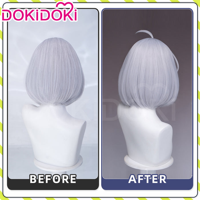 【Ready For Ship】DokiDoki Game Neverness to Everness Cosplay Esper Zero Female Wig Short Straight Grey Hair MC NTE