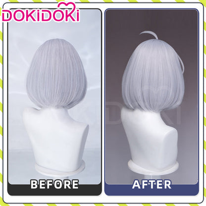 【Ready For Ship】DokiDoki Game Neverness to Everness Cosplay Esper Zero Female Wig Short Straight Grey Hair MC NTE