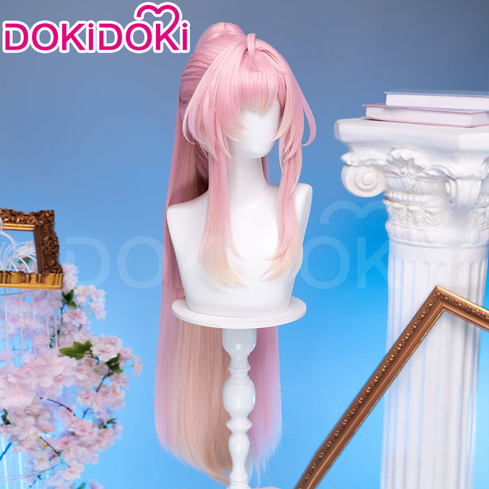 【Ready For Ship】DokiDoki Game Wuthering Waves Cosplay Aemeath Wig / Headpiece Long Straight Pink Ponytail Gradient Dyeing Hair