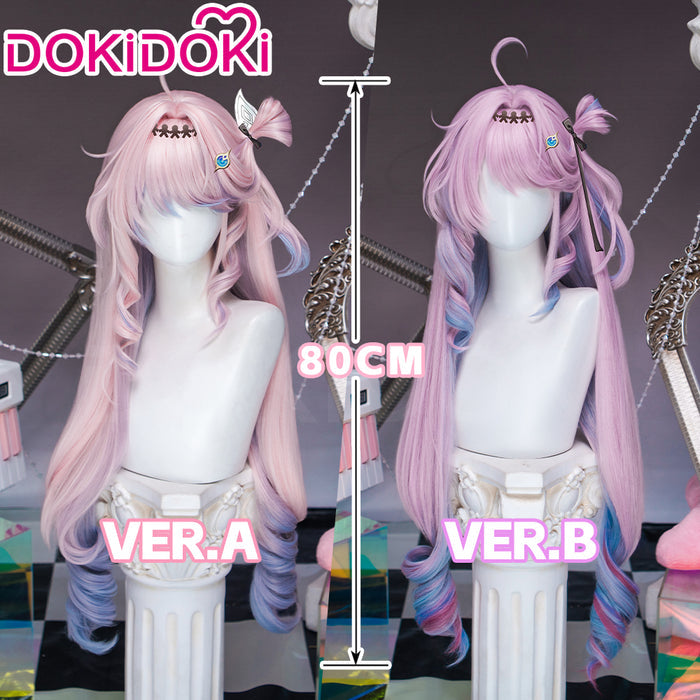 【Ready For Ship】DokiDoki Game Wuthering Waves Cosplay Denia Wig Long Curly Pink Blue Inner Dyeing Hair