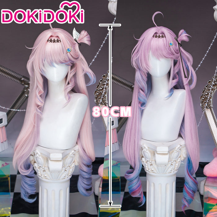【Ready For Ship】DokiDoki Game Wuthering Waves Cosplay Denia Wig Long Curly Pink Blue Inner Dyeing Hair