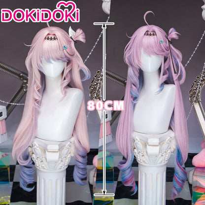 【Ready For Ship】DokiDoki Game Wuthering Waves Cosplay Denia Wig Long Curly Pink Blue Inner Dyeing Hair