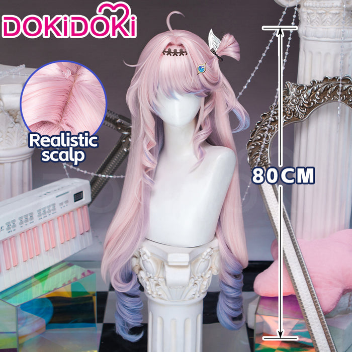 【Ready For Ship】DokiDoki Game Wuthering Waves Cosplay Denia Wig Long Curly Pink Blue Inner Dyeing Hair