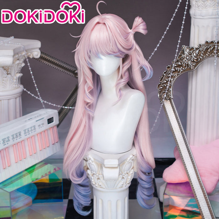 【Ready For Ship】DokiDoki Game Wuthering Waves Cosplay Denia Wig Long Curly Pink Blue Inner Dyeing Hair