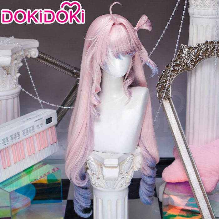 【Ready For Ship】DokiDoki Game Wuthering Waves Cosplay Denia Wig Long Curly Pink Blue Inner Dyeing Hair