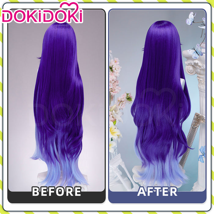 【Ready For Ship】DokiDoki Game Wuthering Waves Cosplay Lucilla Wig Long Curly Purple Layered Gradient Hair