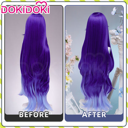 【Ready For Ship】DokiDoki Game Wuthering Waves Cosplay Lucilla Wig Long Curly Purple Layered Gradient Hair