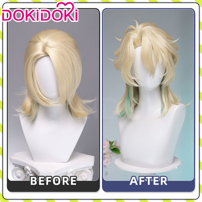 【Ready For Ship】DokiDoki Game Wuthering Waves Cosplay Luuk Herssen Wig Long Blonde Light Green Hightlight Hair