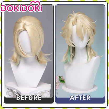 【Ready For Ship】DokiDoki Game Wuthering Waves Cosplay Luuk Herssen Wig Long Blonde Light Green Hightlight Hair