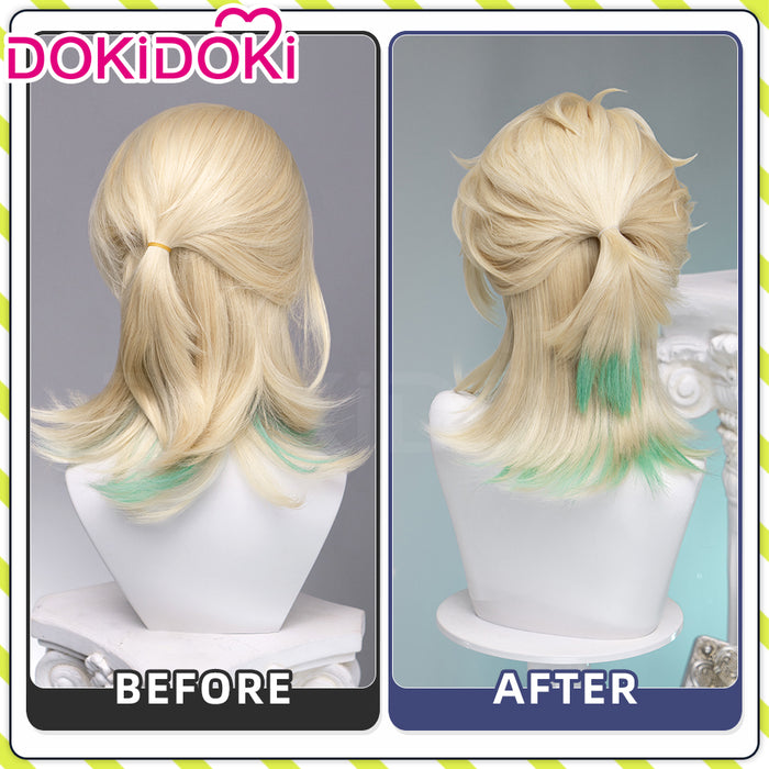 【Ready For Ship】DokiDoki Game Wuthering Waves Cosplay Luuk Herssen Wig Long Blonde Light Green Hightlight Hair