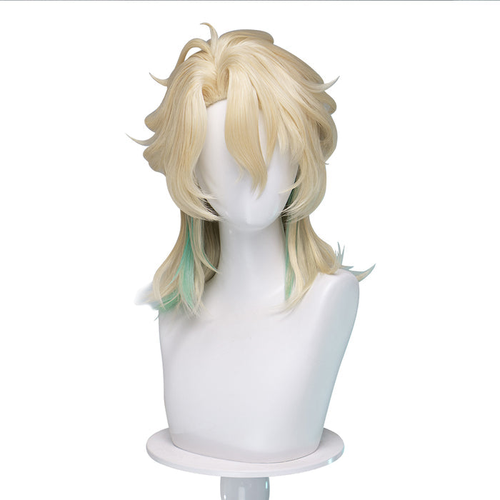 【Ready For Ship】DokiDoki Game Wuthering Waves Cosplay Luuk Herssen Wig Long Blonde Light Green Hightlight Hair