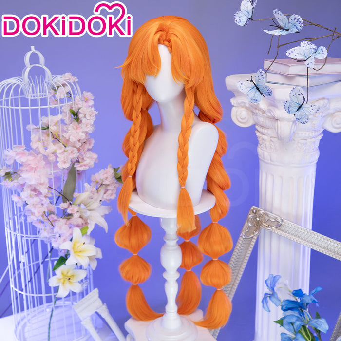 【Ready For Ship】DokiDoki Game Wuthering Waves Cosplay Sigrika Wig Long Orange Hair Bubble Braid Ponytail