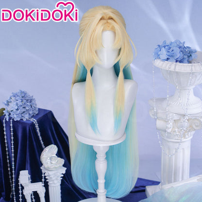 【Ready For Ship】DokiDoki Honkai: Star Rail Cosplay Pearl Wig Long Straight Blonde Blue Gradient Hair Ten Stonehearts