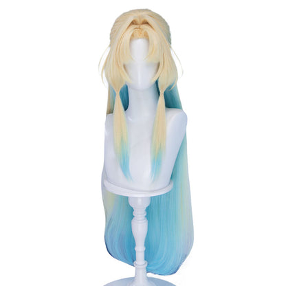 【Ready For Ship】DokiDoki Honkai: Star Rail Cosplay Pearl Wig Long Straight Blonde Blue Gradient Hair Ten Stonehearts